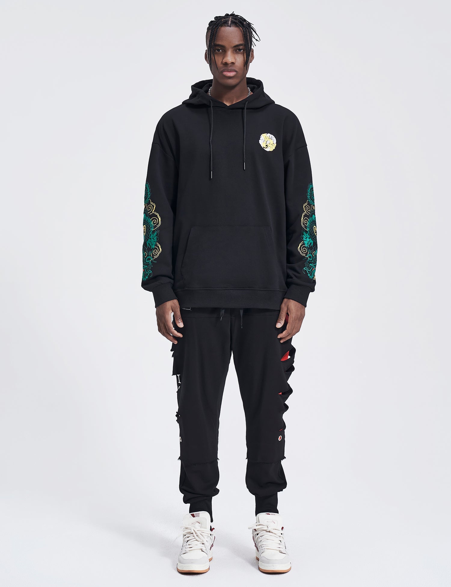 Niepce WSY340 Emerald Dragon Embroidery Hoodie