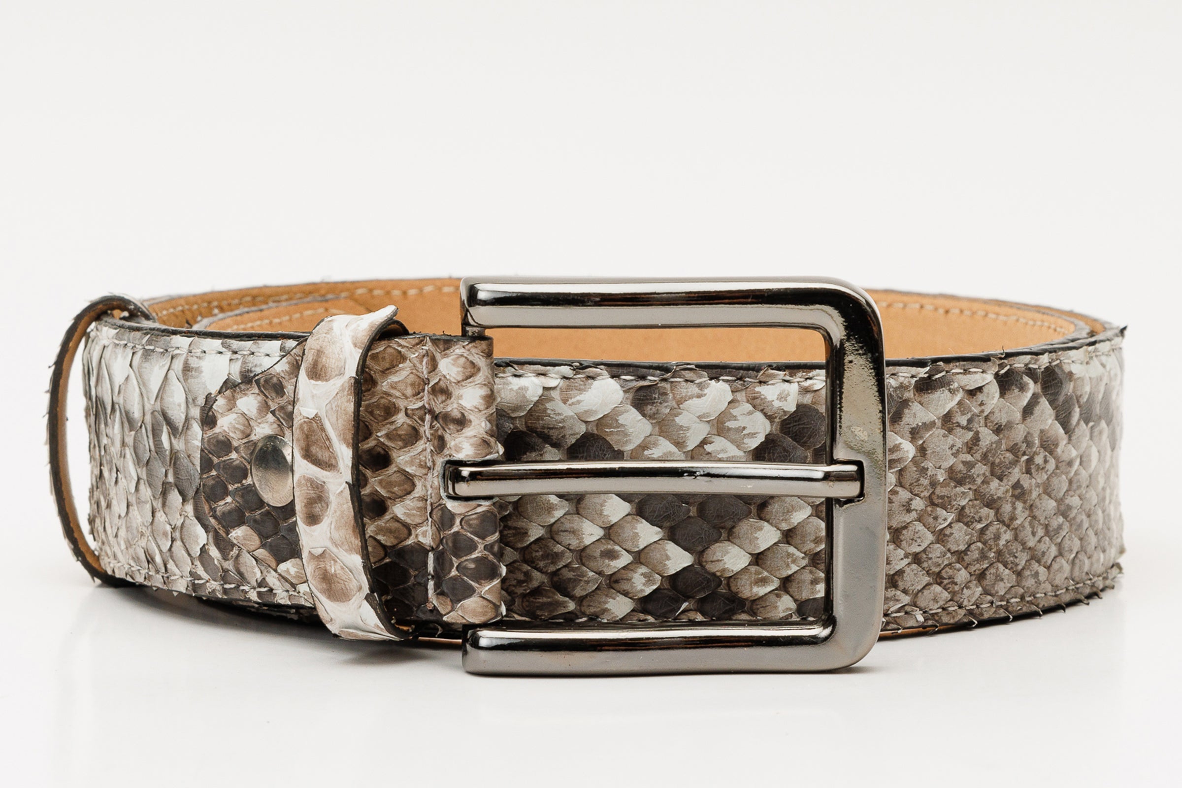 The Boss Natural python Sneak Leather Leather Belt