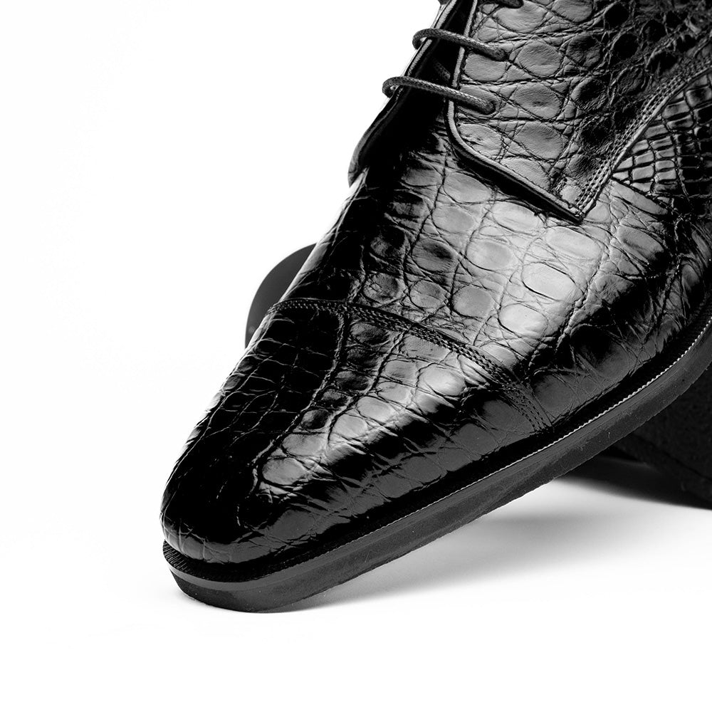 21 - 532 - Bkm Andrea Crocodile Lace Up, Black Shop by Zelli Italia – Don't Panic Shoes