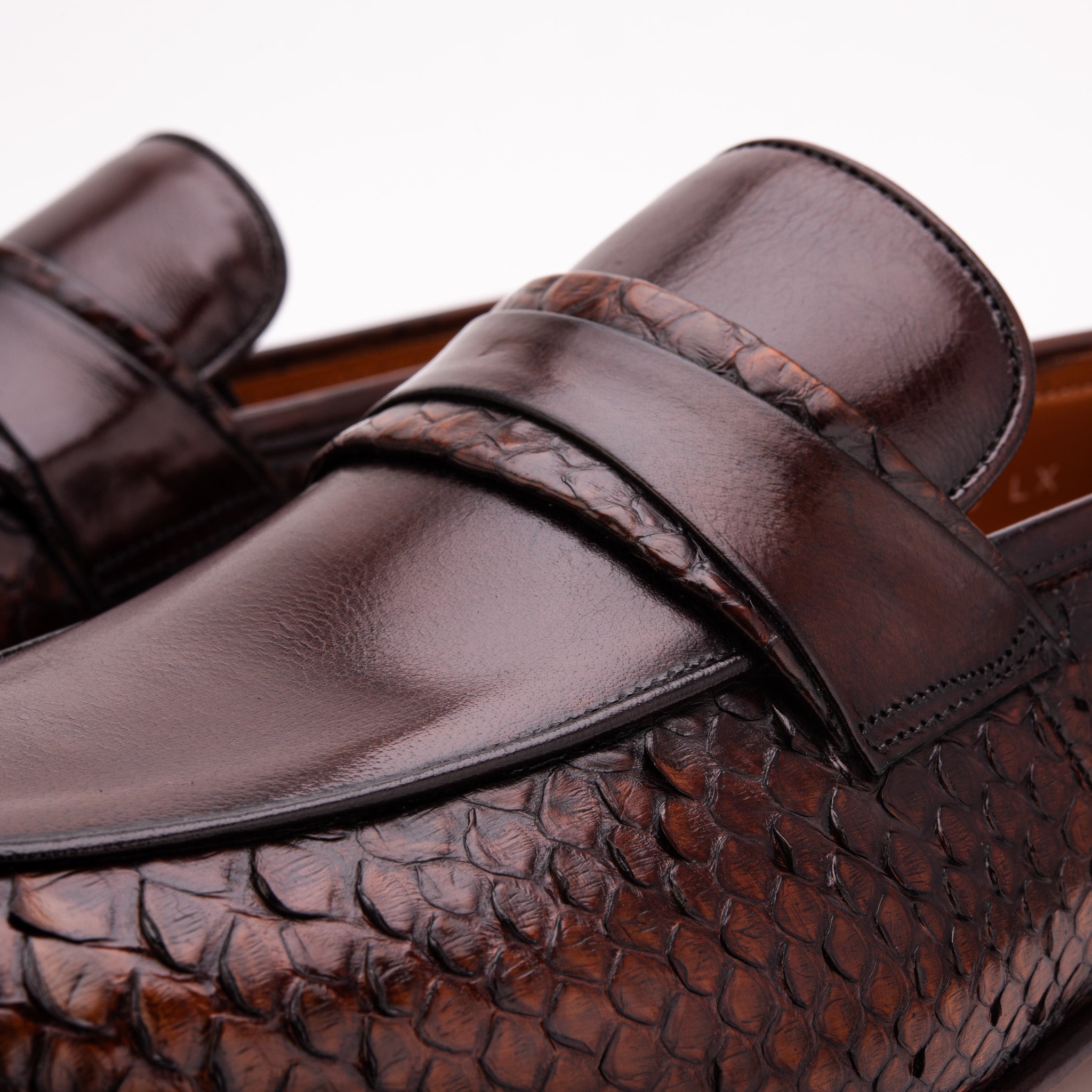 The Aurelio Python & Baby Buffalo Leather Penny Loafer