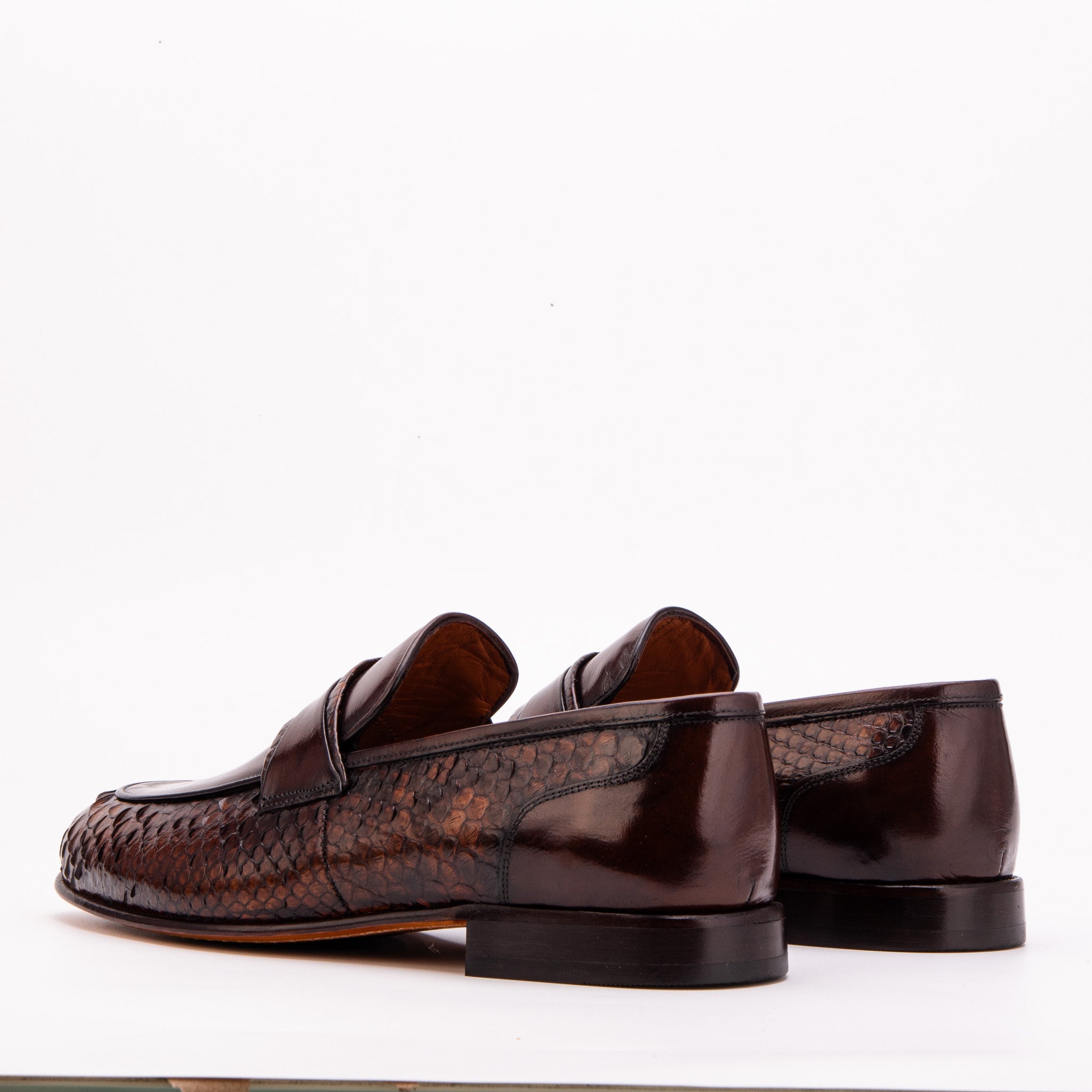 The Aurelio Python & Baby Buffalo Leather Penny Loafer