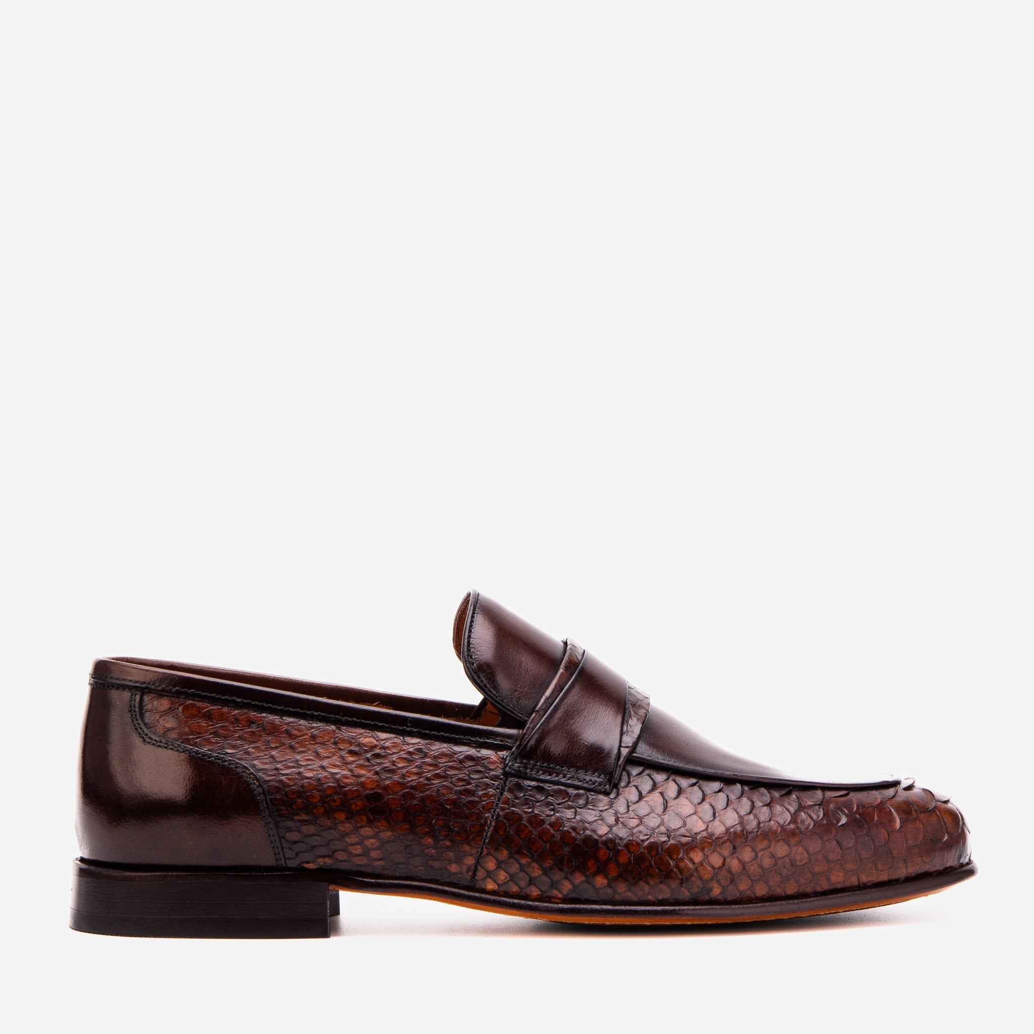 The Aurelio Python & Baby Buffalo Leather Penny Loafer