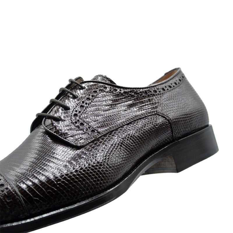 24 - 526 - Brn Giovanni Teju Lizard Lace Up, Dark Brown Sale by Zelli Italia – Don't Panic Shoes