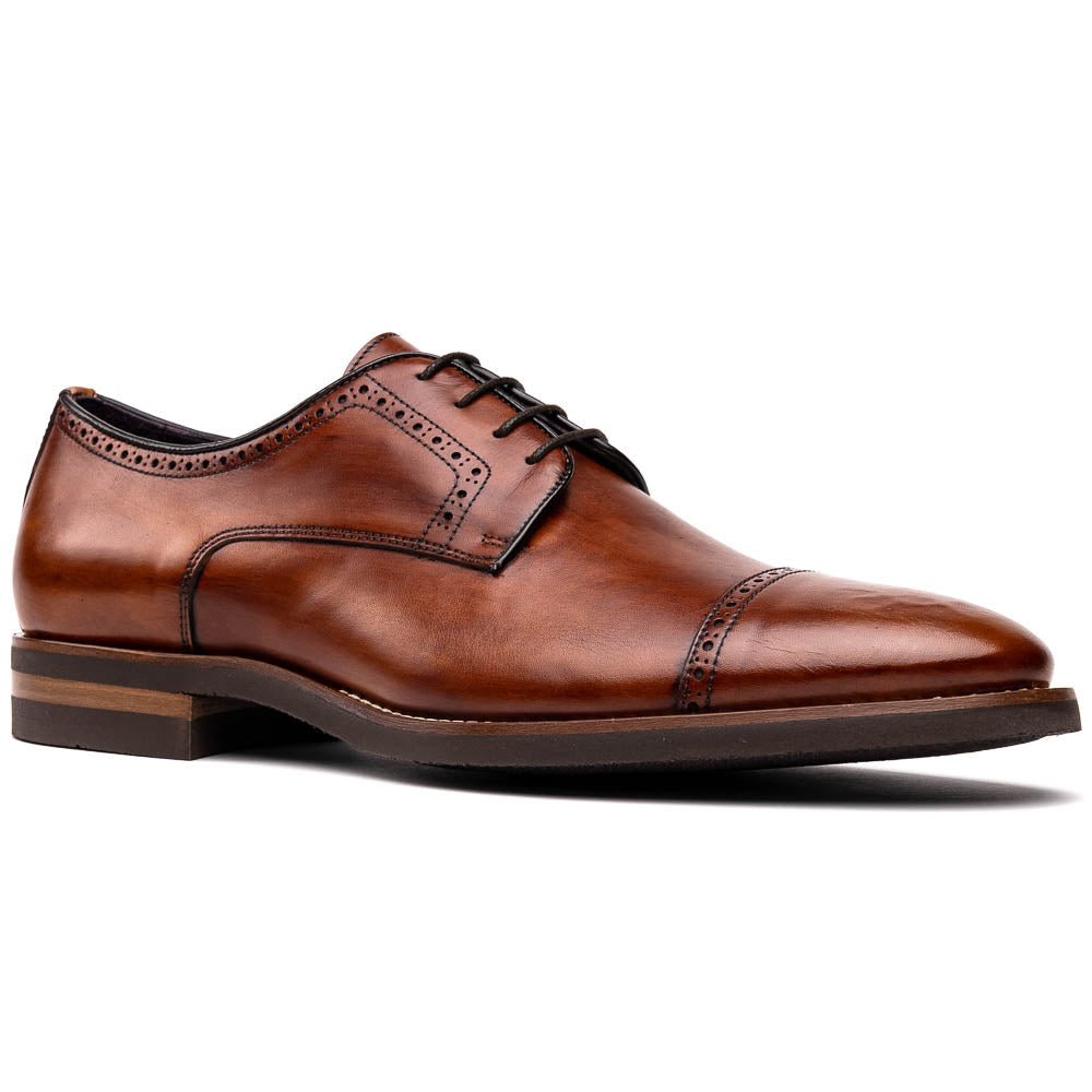 25 - 548 - Cgn Giovanni Italian Calfskin Lace Up Cognac Shop by Zelli Italia – Don't Panic Shoes