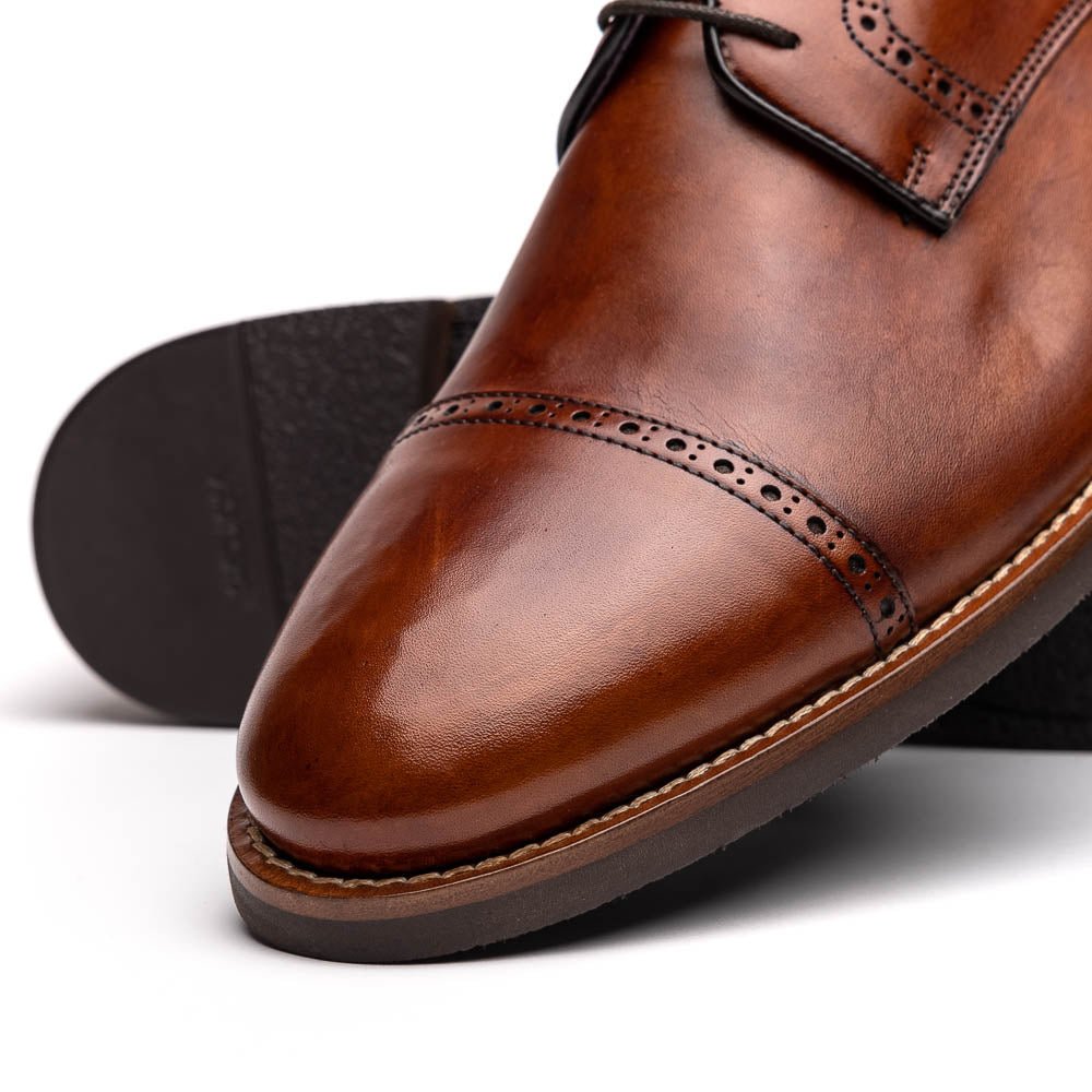 25 - 548 - Cgn Giovanni Italian Calfskin Lace Up Cognac Shop by Zelli Italia – Don't Panic Shoes