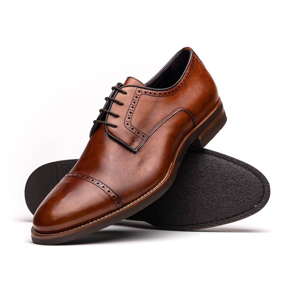 25 - 548 - Cgn Giovanni Italian Calfskin Lace Up Cognac Shop by Zelli Italia – Don't Panic Shoes