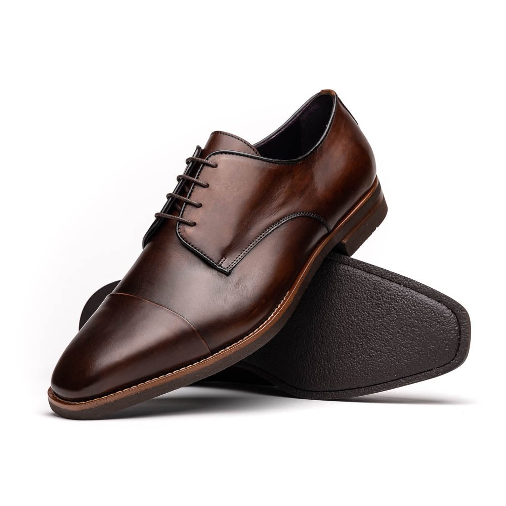 25 - 550 - Cst Enzo Italian Calfskin Cap Toe Chestnut Shop by Zelli Italia – Don't Panic Shoes