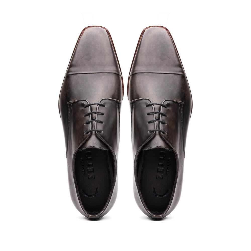 25 - 550 - Gry Enzo Italian Calfskin Cap Toe Burnished Black Shop by Zelli Italia – Don't Panic Shoes