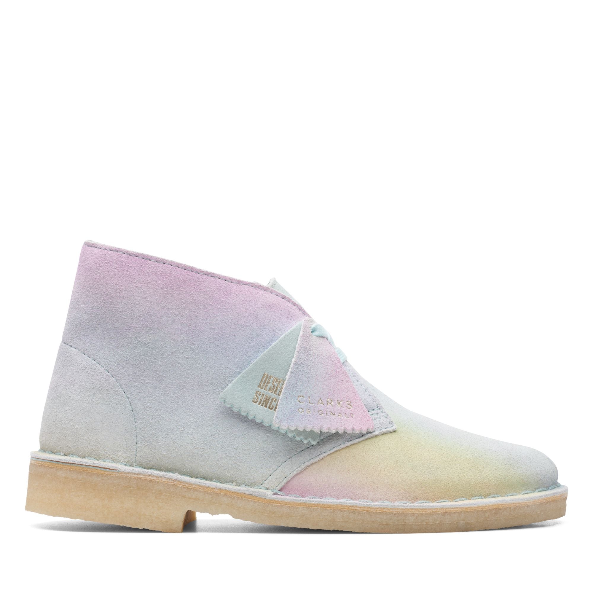 Clarks Originals Desert Boot Women's White and Blue Multicolor Suede 26165562