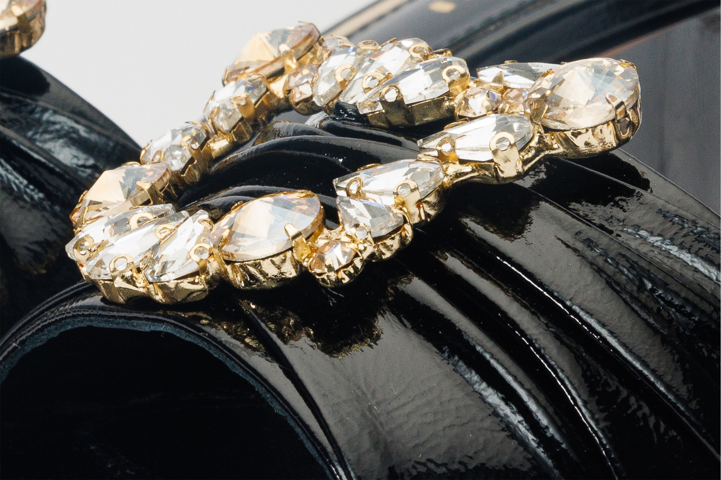 The Micro Black Leather Women Sandal