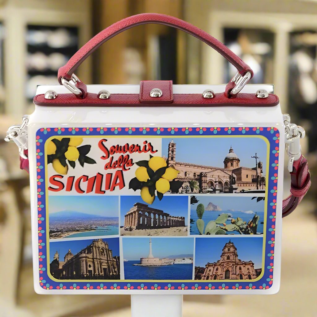 Dolce And Gabbana Sicily Plastica Handbag Calfskin