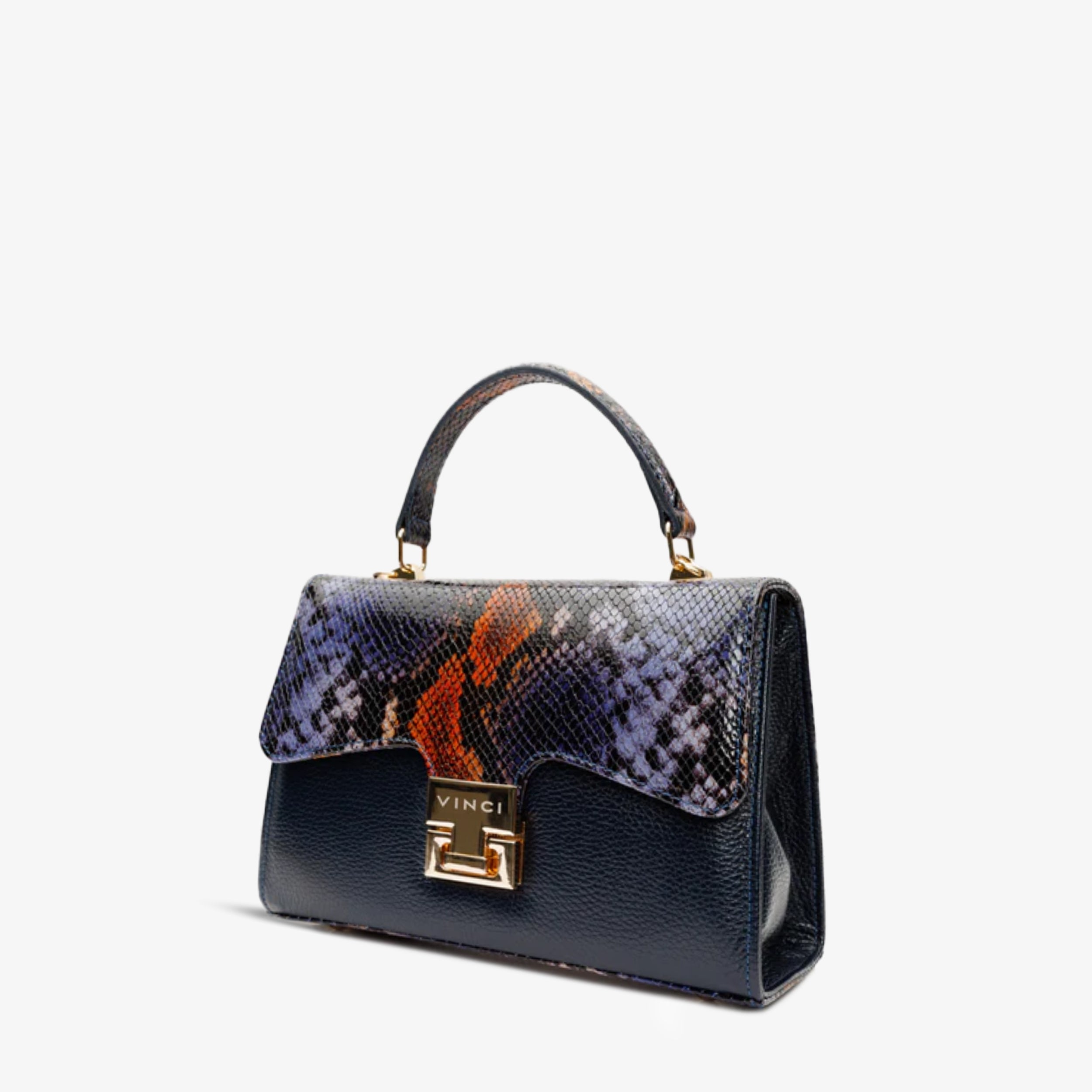 The Venezia Navy Blue Leather Handbag
