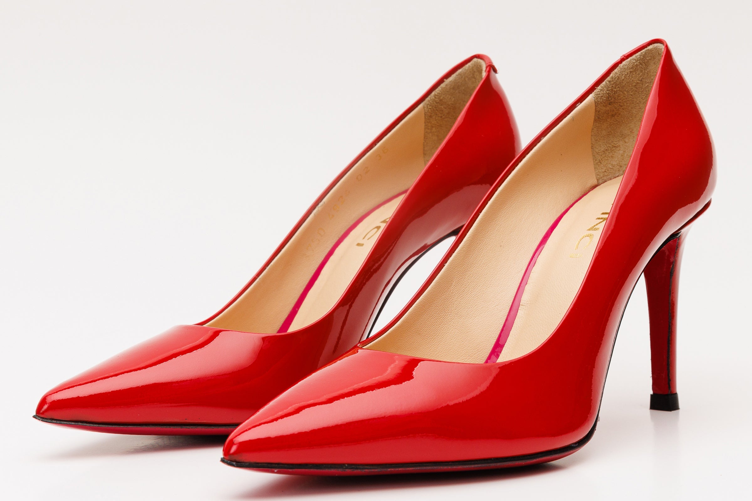 The Ege Red Leather Pump Fuchsia Sole Women Shoe