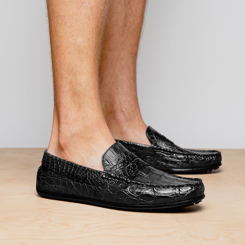31 - 103 - Bkm Monza Crocodile Driver, Black Shop by Zelli Italia – Don't Panic Shoes
