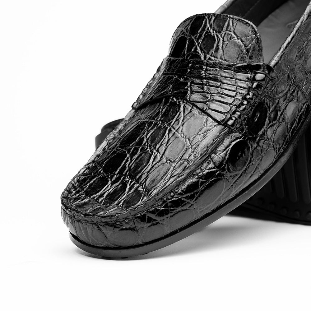 31 - 103 - Bkm Monza Crocodile Driver, Black Shop by Zelli Italia – Don't Panic Shoes
