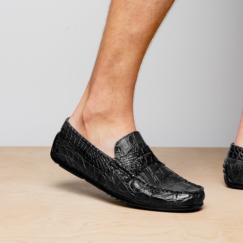 31 - 103 - Bkm Monza Crocodile Driver, Black Shop by Zelli Italia – Don't Panic Shoes