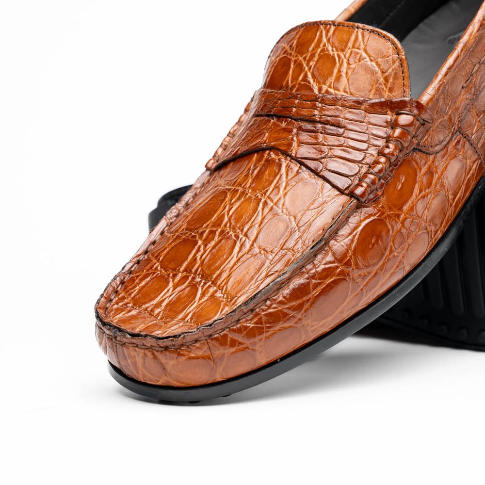 31 - 103 - Cgm Monza Crocodile Driver, Cognac Shop by Zelli Italia – Don't Panic Shoes