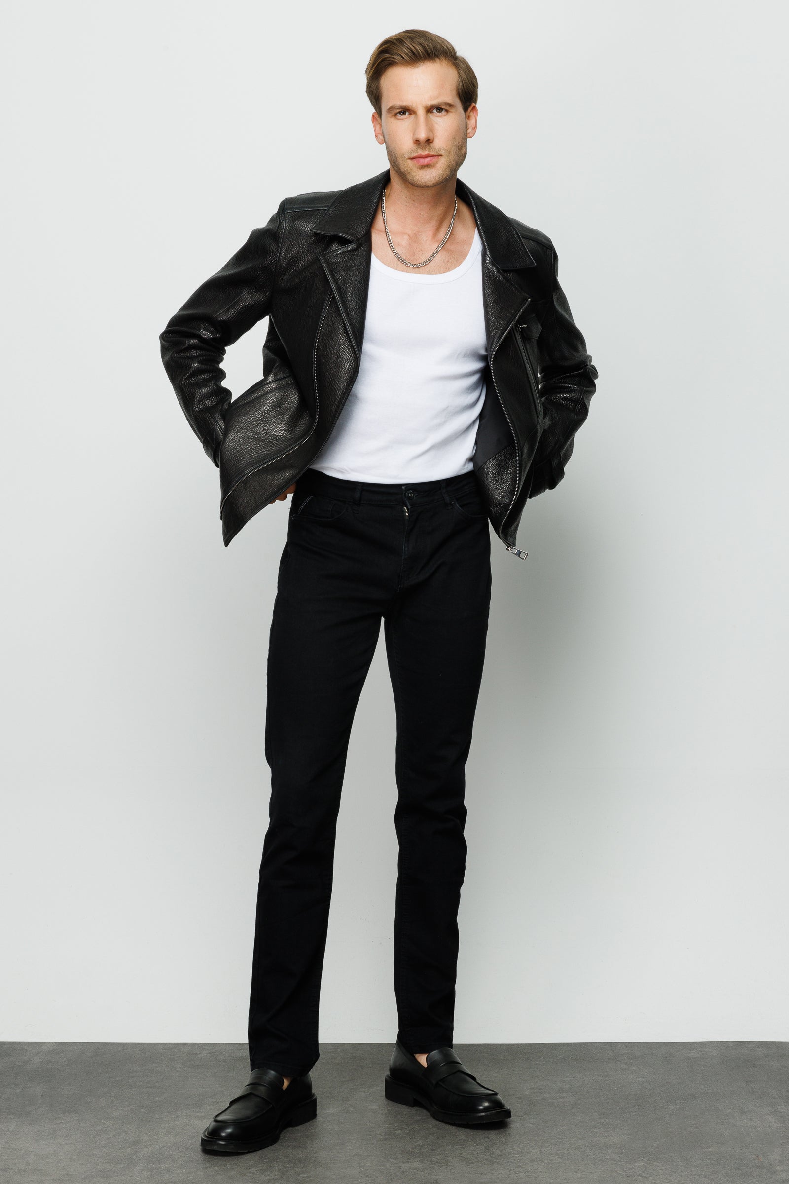 The Monola Black Leather Men Jacket