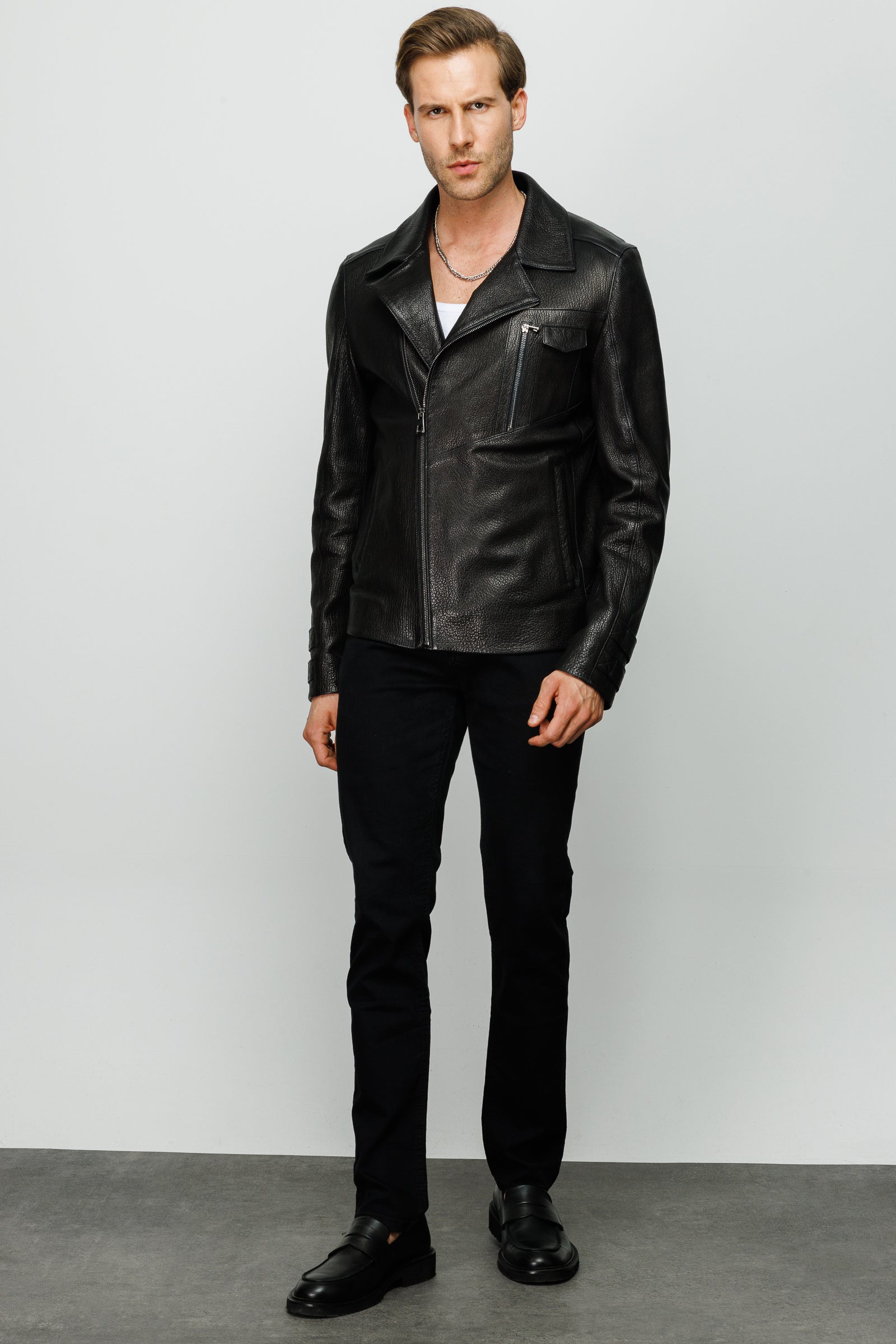 The Monola Black Leather Men Jacket