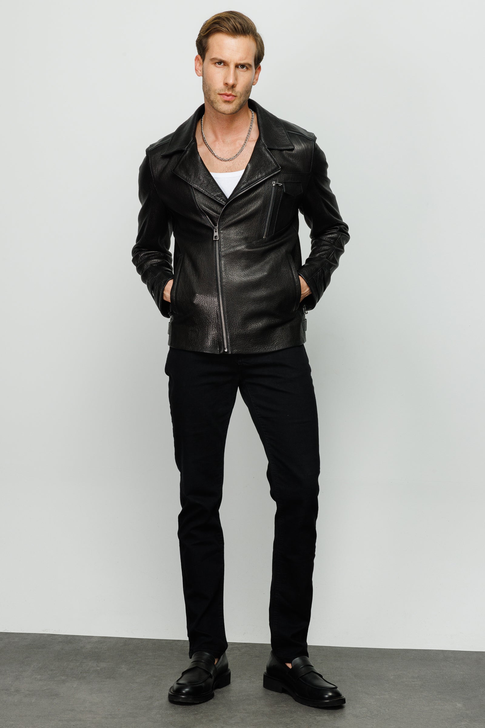 The Monola Black Leather Men Jacket