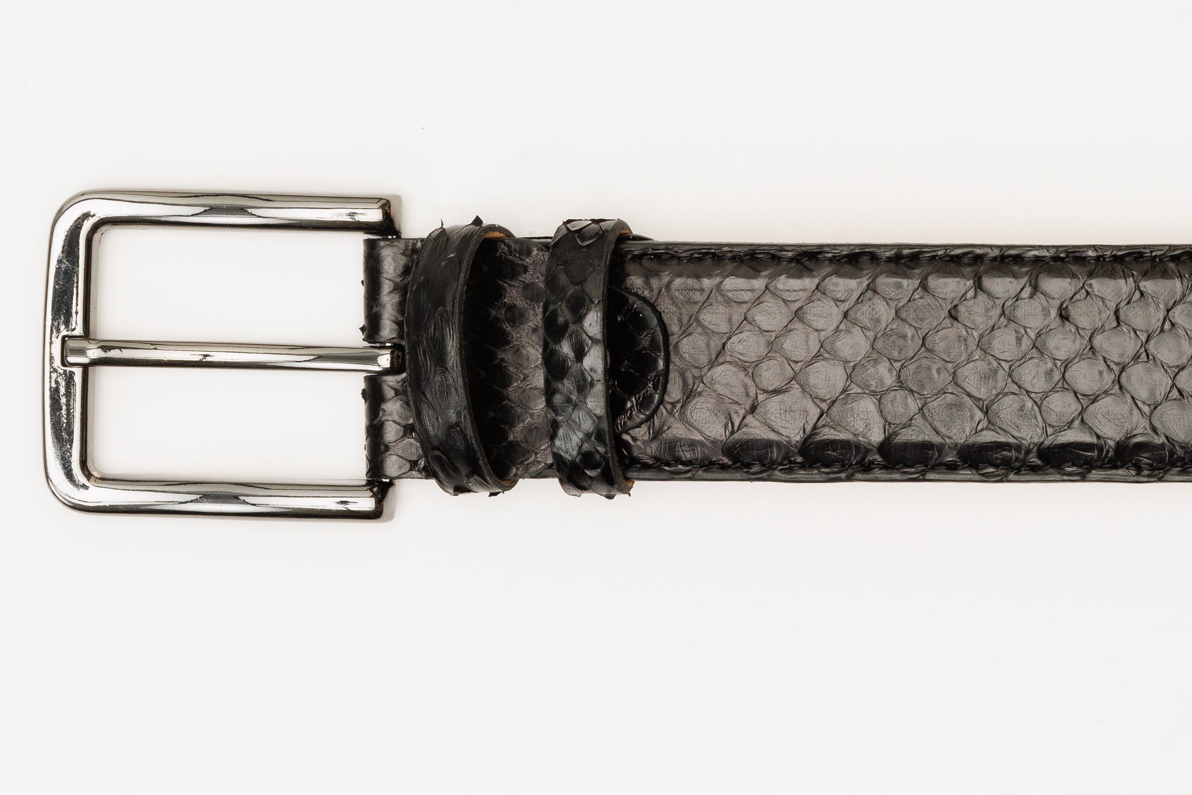 The Boss Black python Sneak Leather Belt