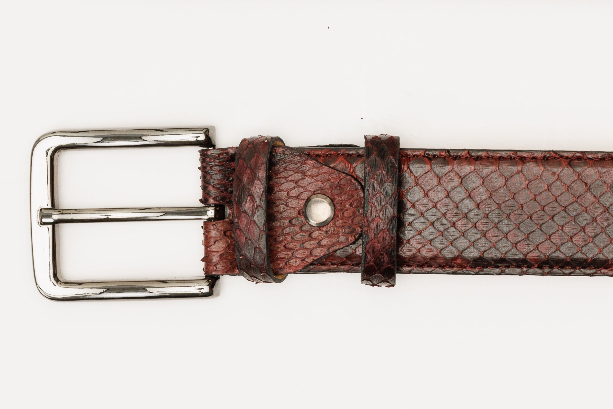 The Boss Burgundy python Sneak Leather Leather Belt