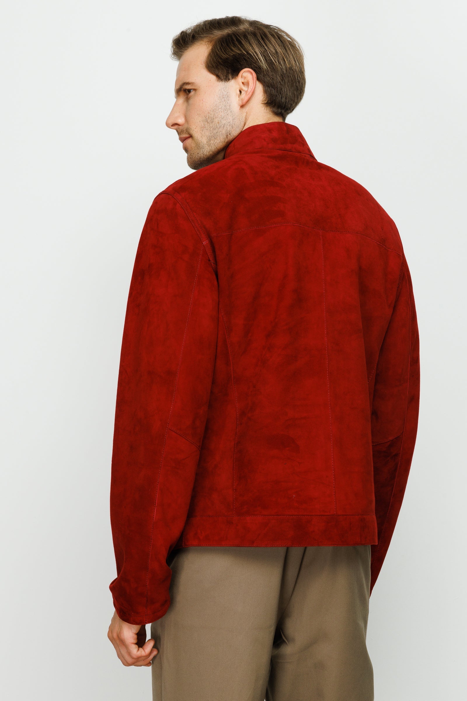 Vinci Leather Shoes The Alba Burgundy Leather Men Jacket