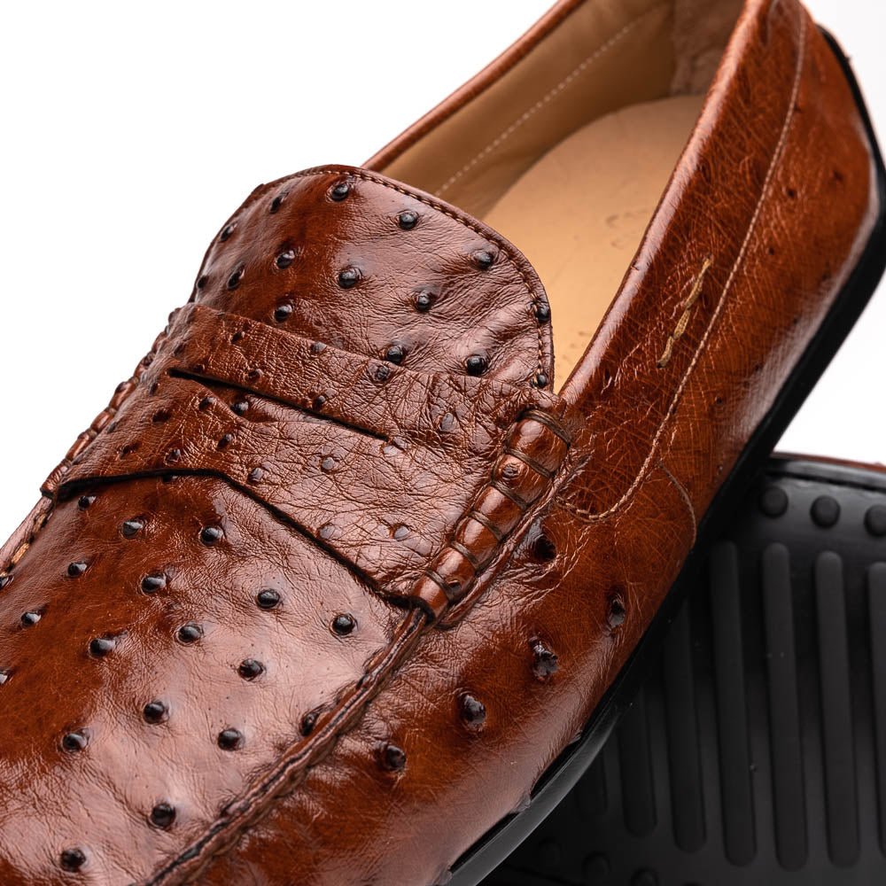 33 - 100 - Bdy Monza Ostrich Quill Driver, Brandy Shop by Zelli Italia – Don't Panic Shoes