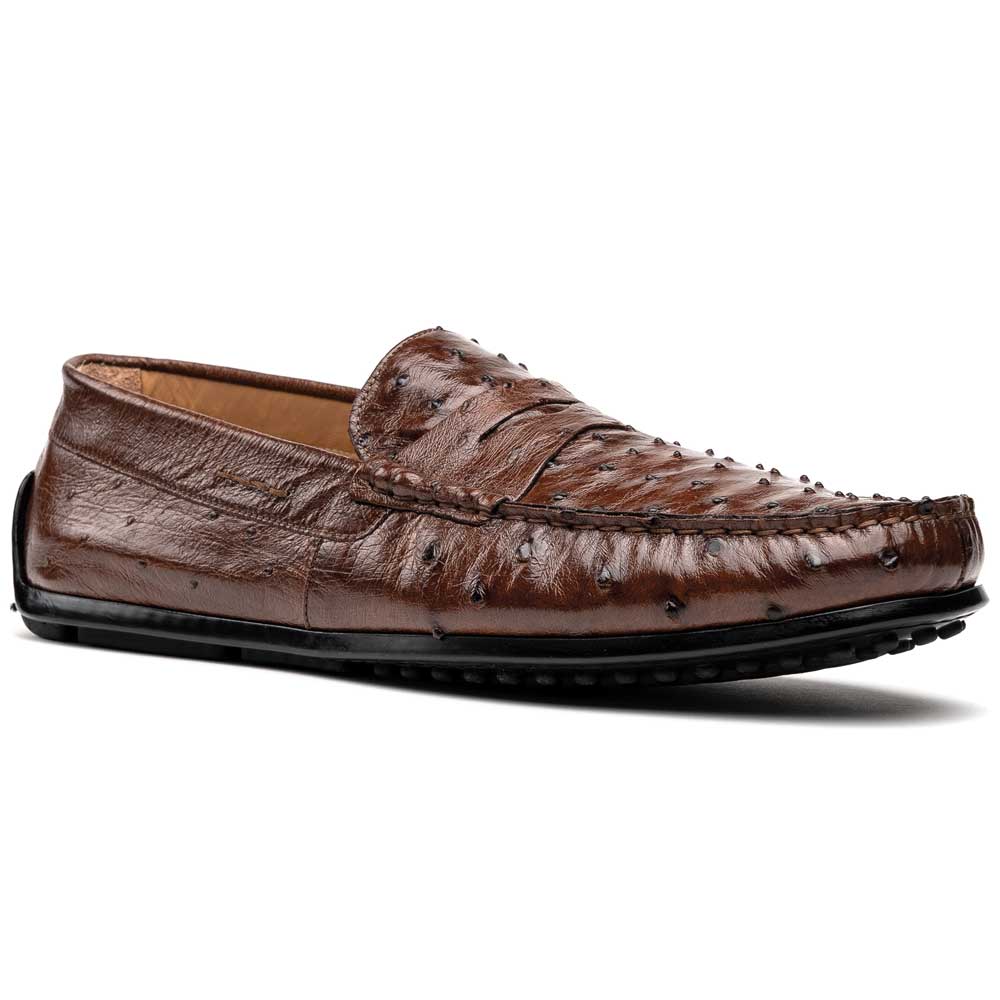 33 - 100 - Brn Monza Ostrich Quill Driver, Brown Shop by Zelli Italia – Don't Panic Shoes