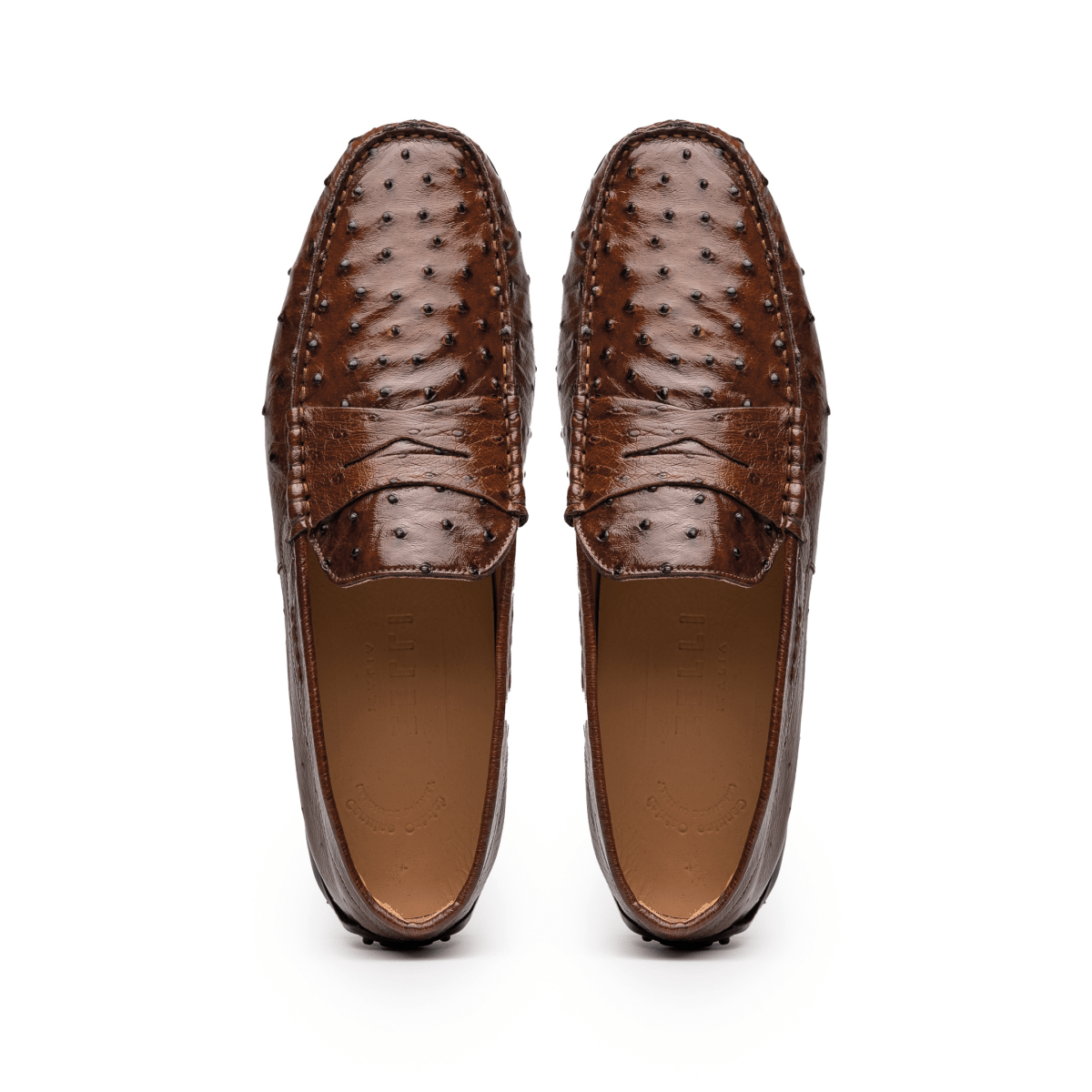 33 - 100 - Brn Monza Ostrich Quill Driver, Brown Shop by Zelli Italia – Don't Panic Shoes