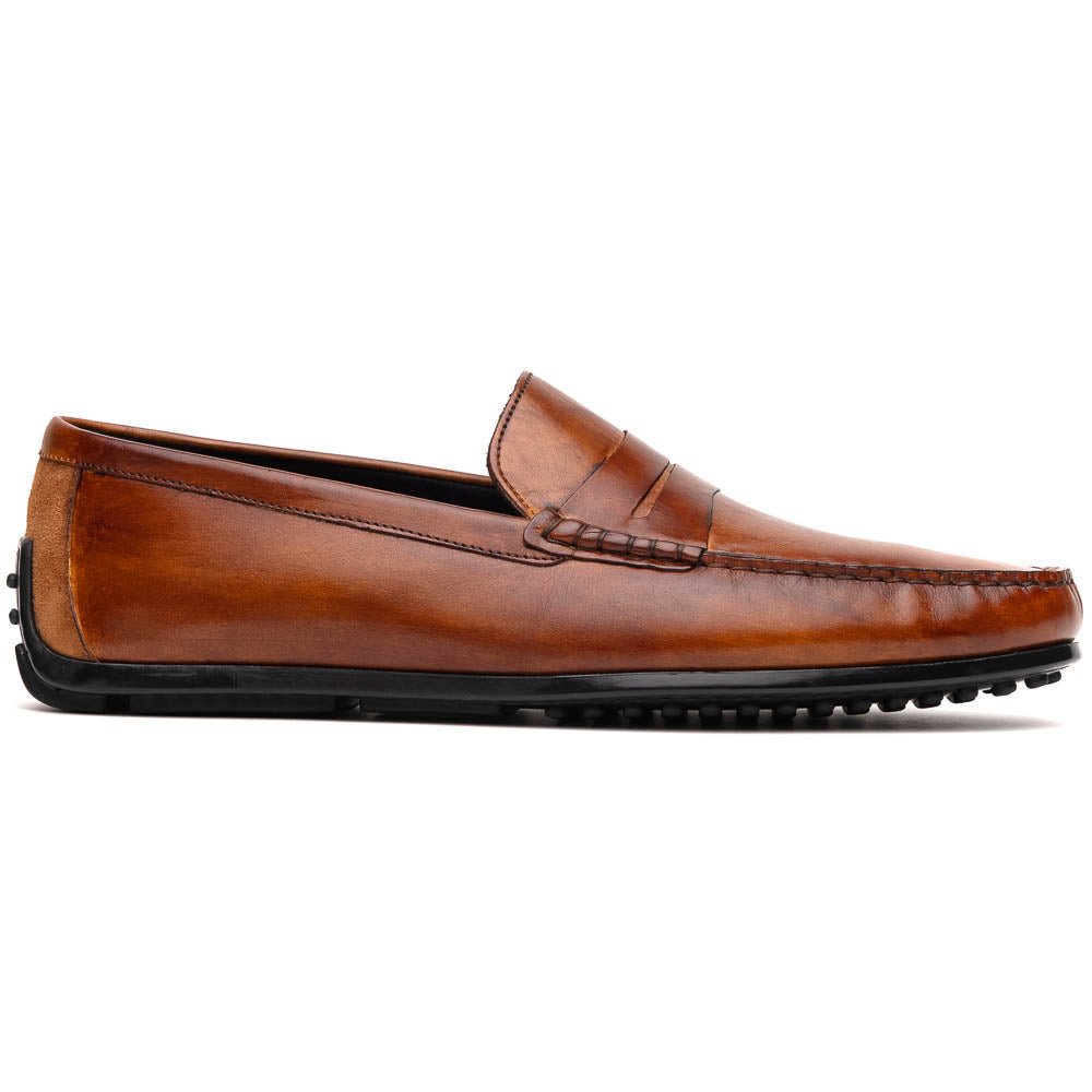 35 - 115 - Cgn Monza Hand Burnished Italian Calfskin Driving Loafers Cognac Shop by Zelli Italia – Don't Panic Shoes