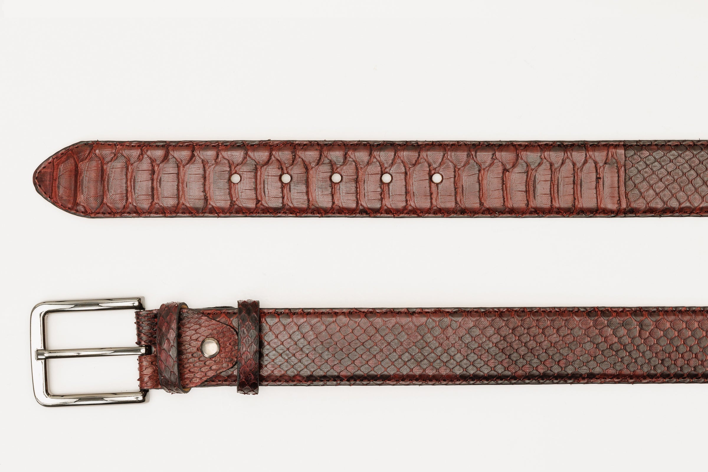 The Boss Burgundy python Sneak Leather Leather Belt