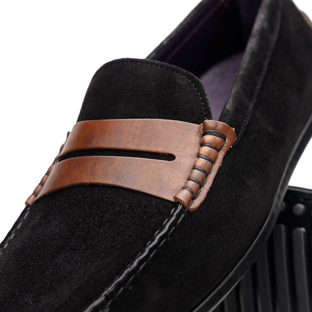 36 - 300 - Blk Monza Sueded Italian Calfskin Driver Black / Chestnut Shop by Zelli Italia – Don't Panic Shoes