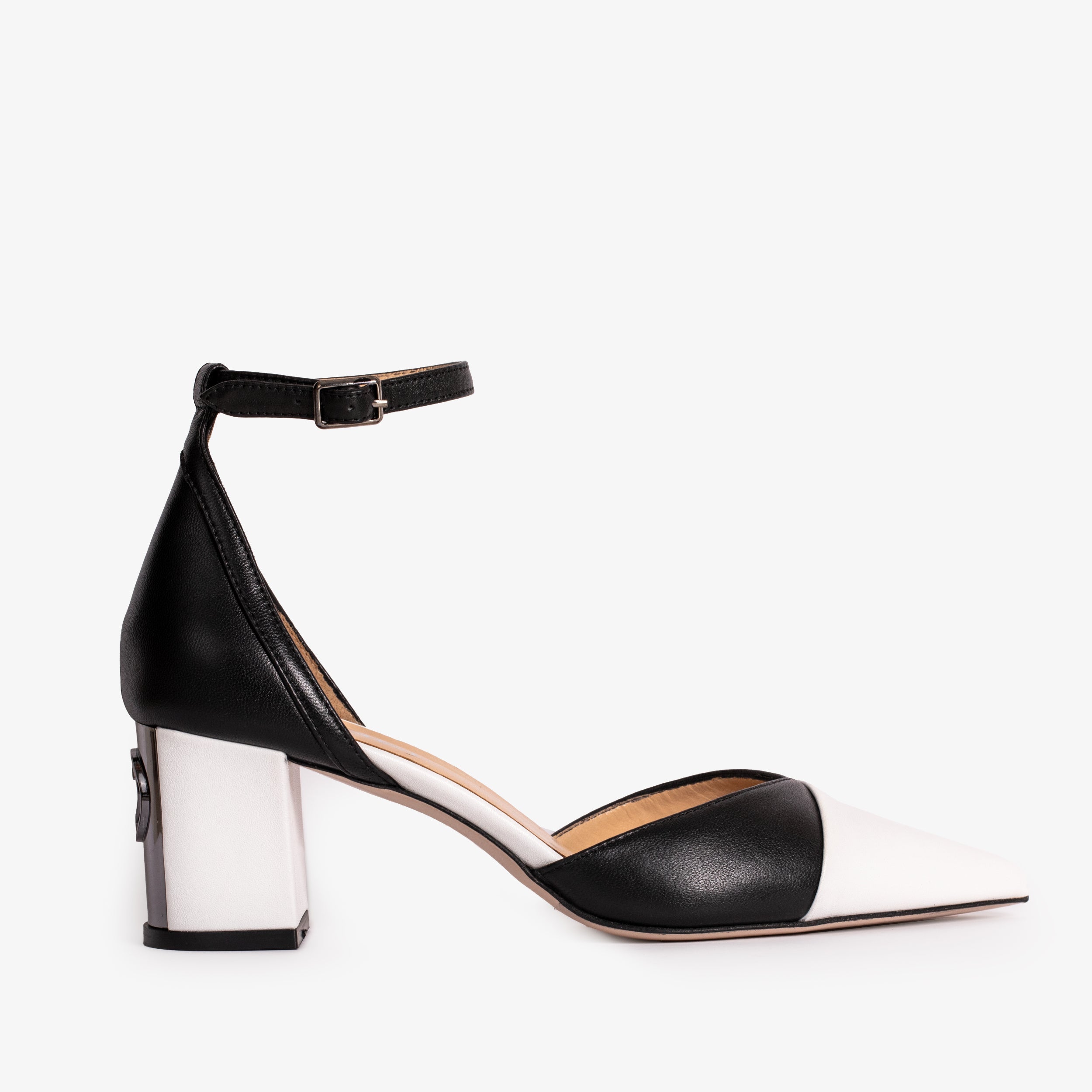 The Noella Black Leather Women Sandal