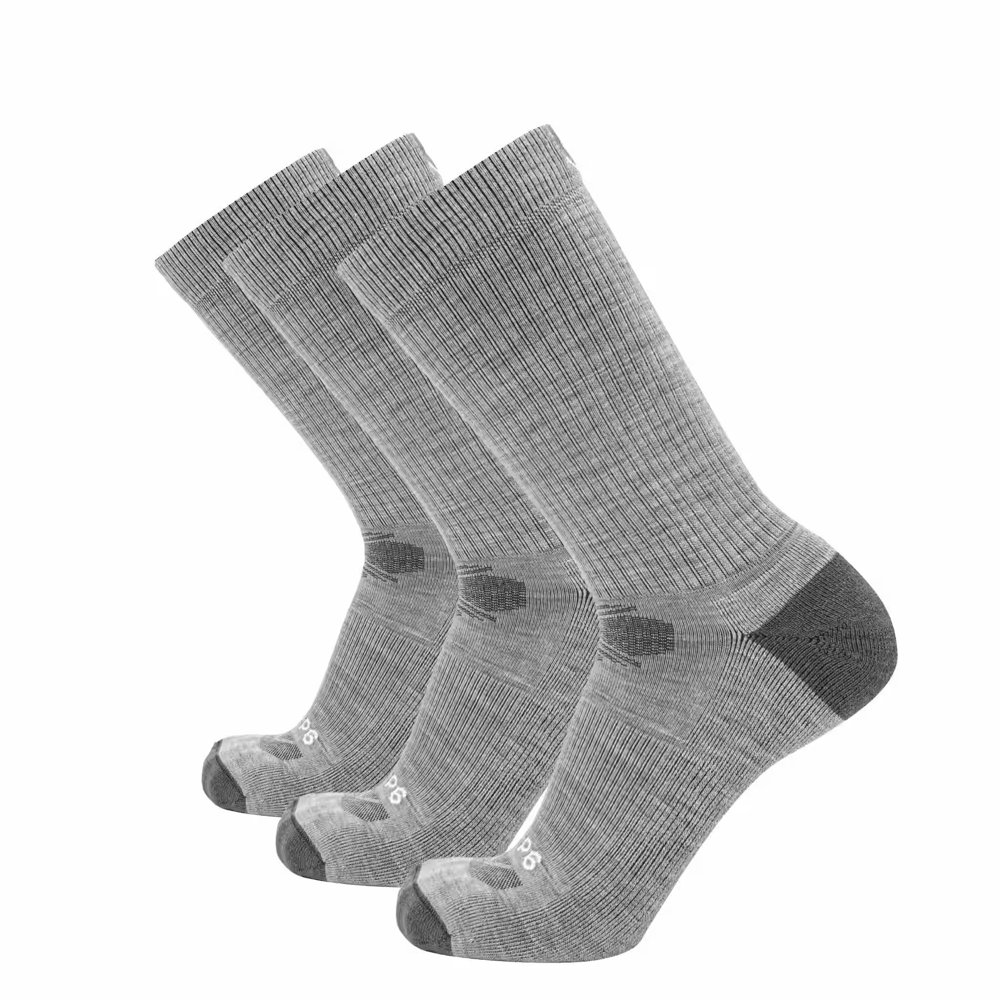 3 Pack Ash - Casual Crew Midweight Merino Wool Sock