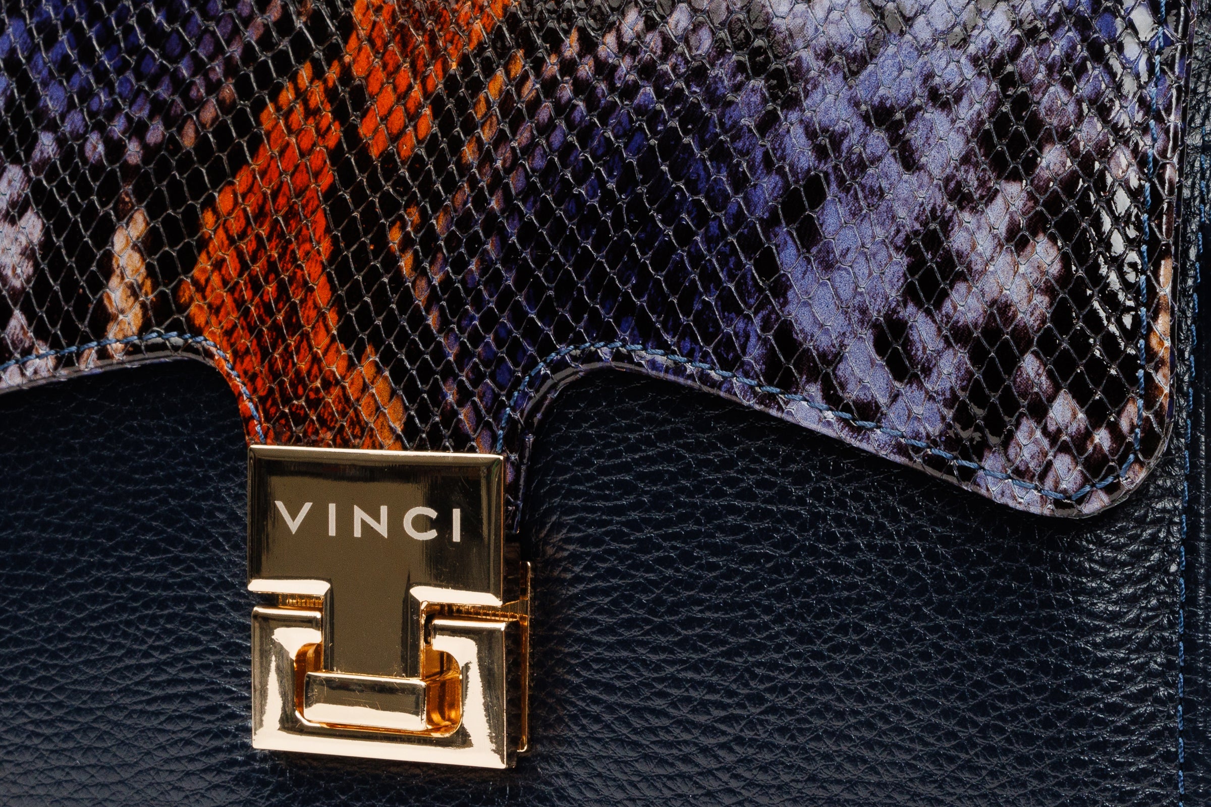 The Venezia Navy Blue Leather Handbag