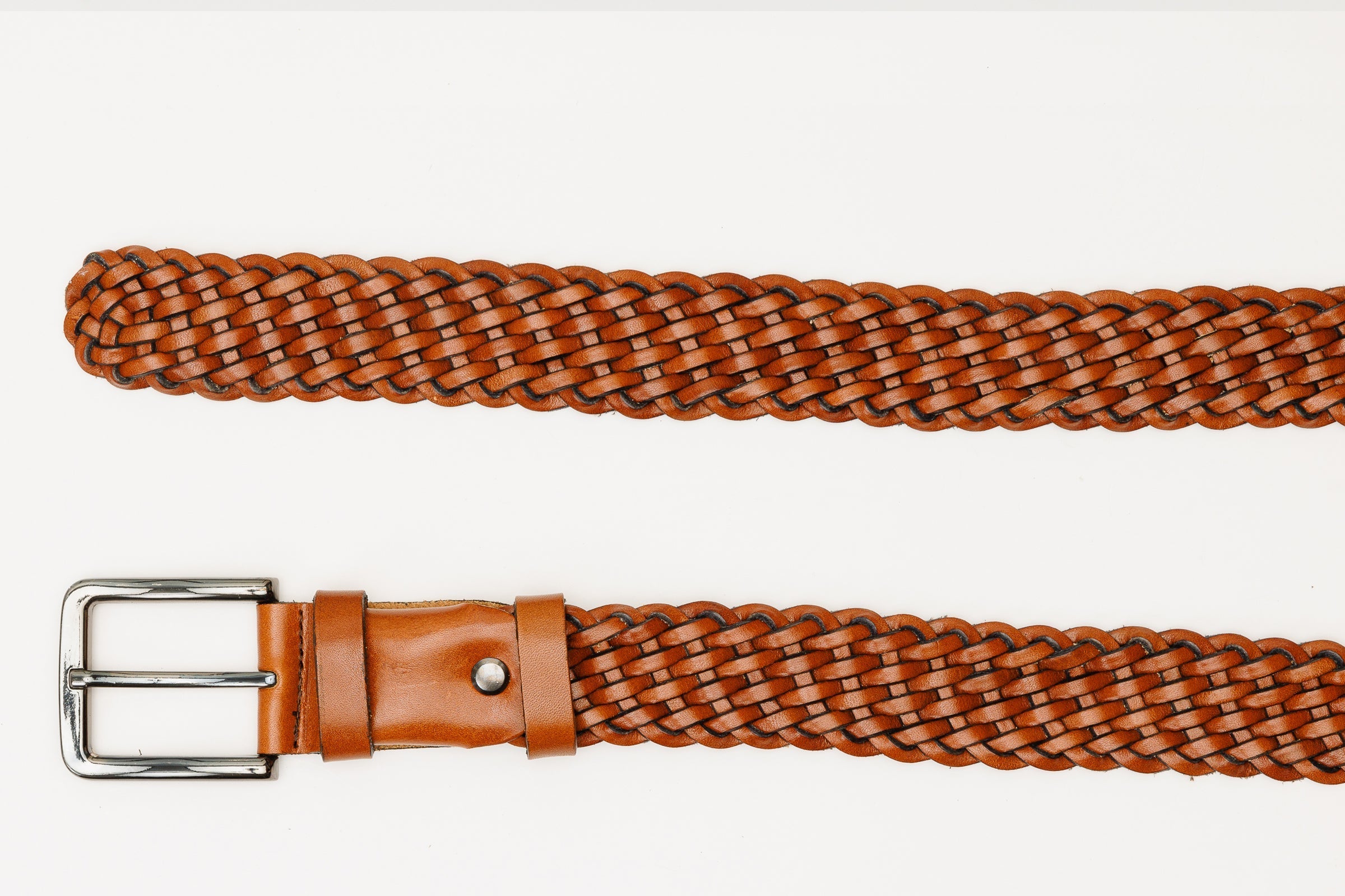 The Mclean Woven Brown Leather Belt