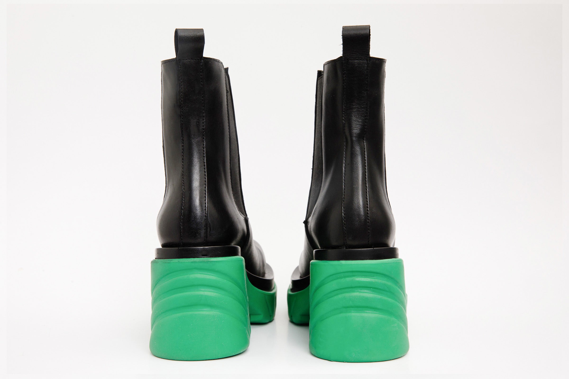 The Olga Black & Green Leather Mid Calf Women Boot Final Sale!