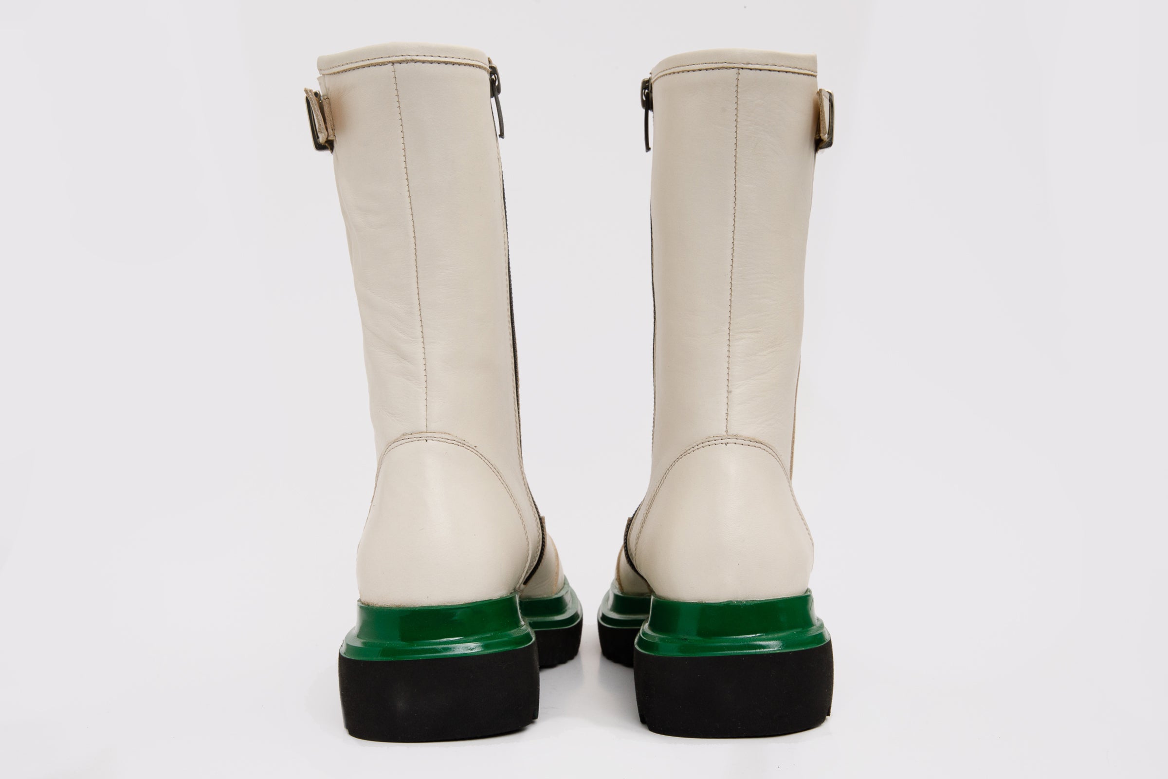 The Yako Cream Leather Mid Calf Women Boot Final Sale!