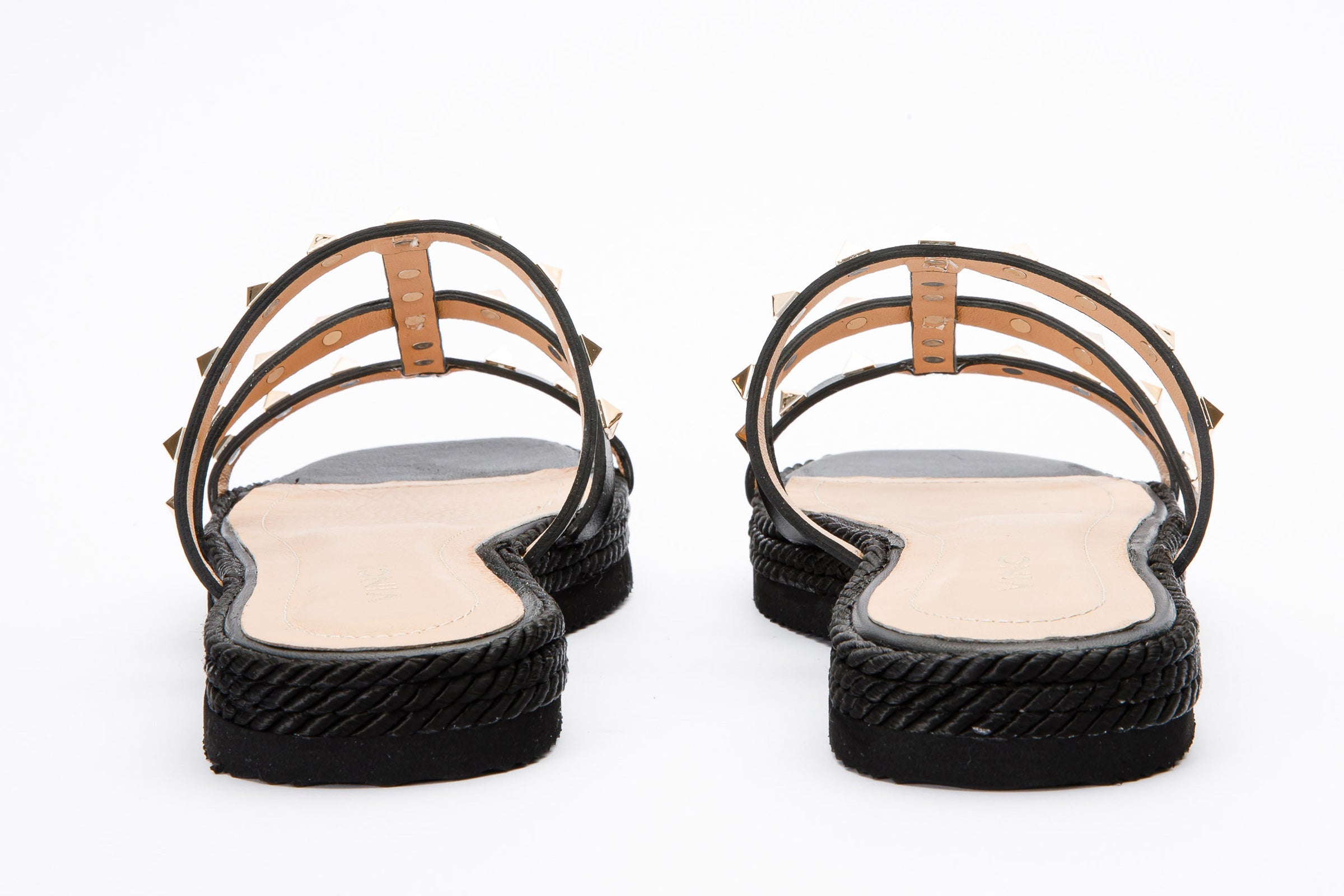 The Seul Black Leather Multi Strap Flat Women Sandal Final Sale!