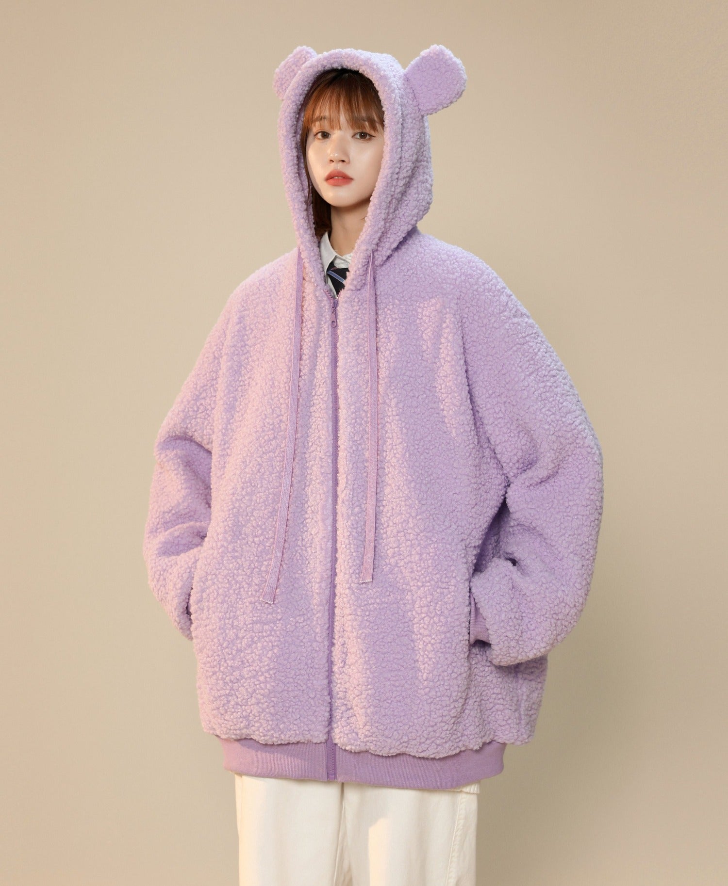 Niepce Women's Furry Bunny Ears Winter Jacket