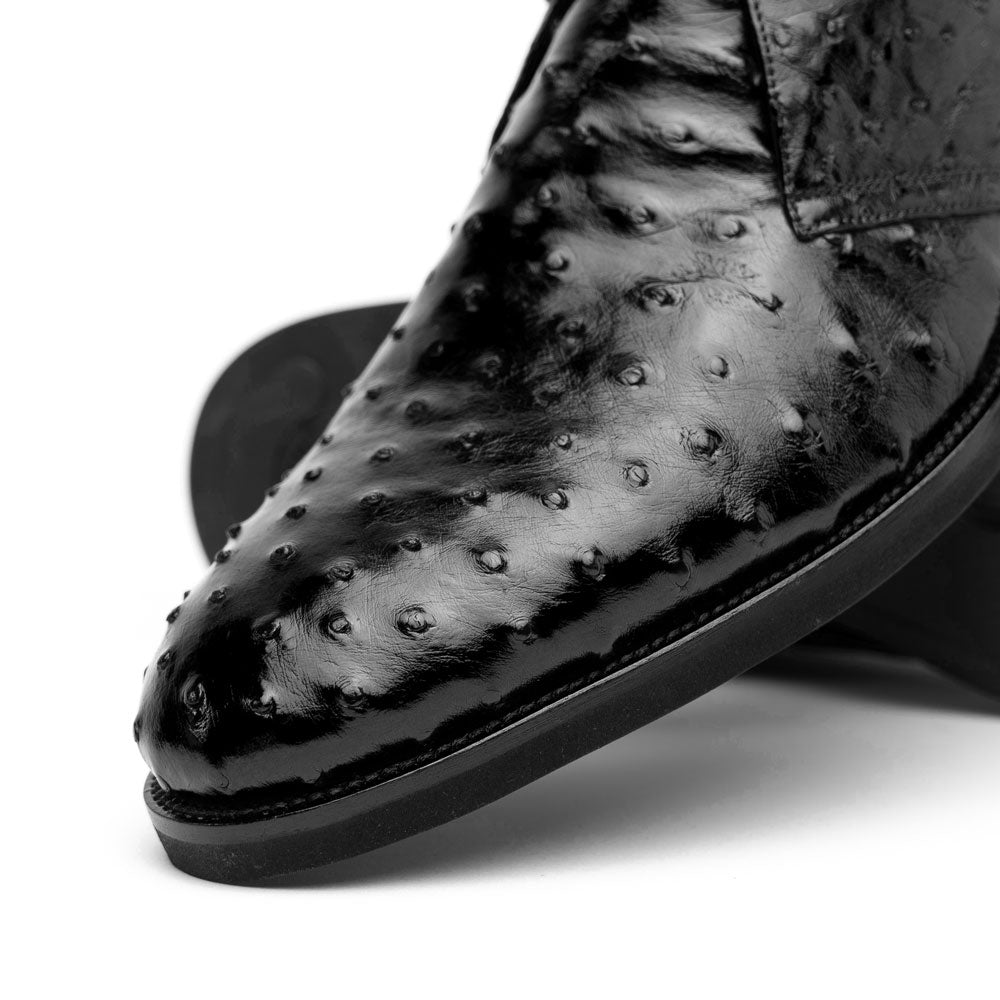 43 - 594 - Blk Marco Ostrich Quill Chukka Boot, Black Sale by Zelli Italia – Don't Panic Shoes