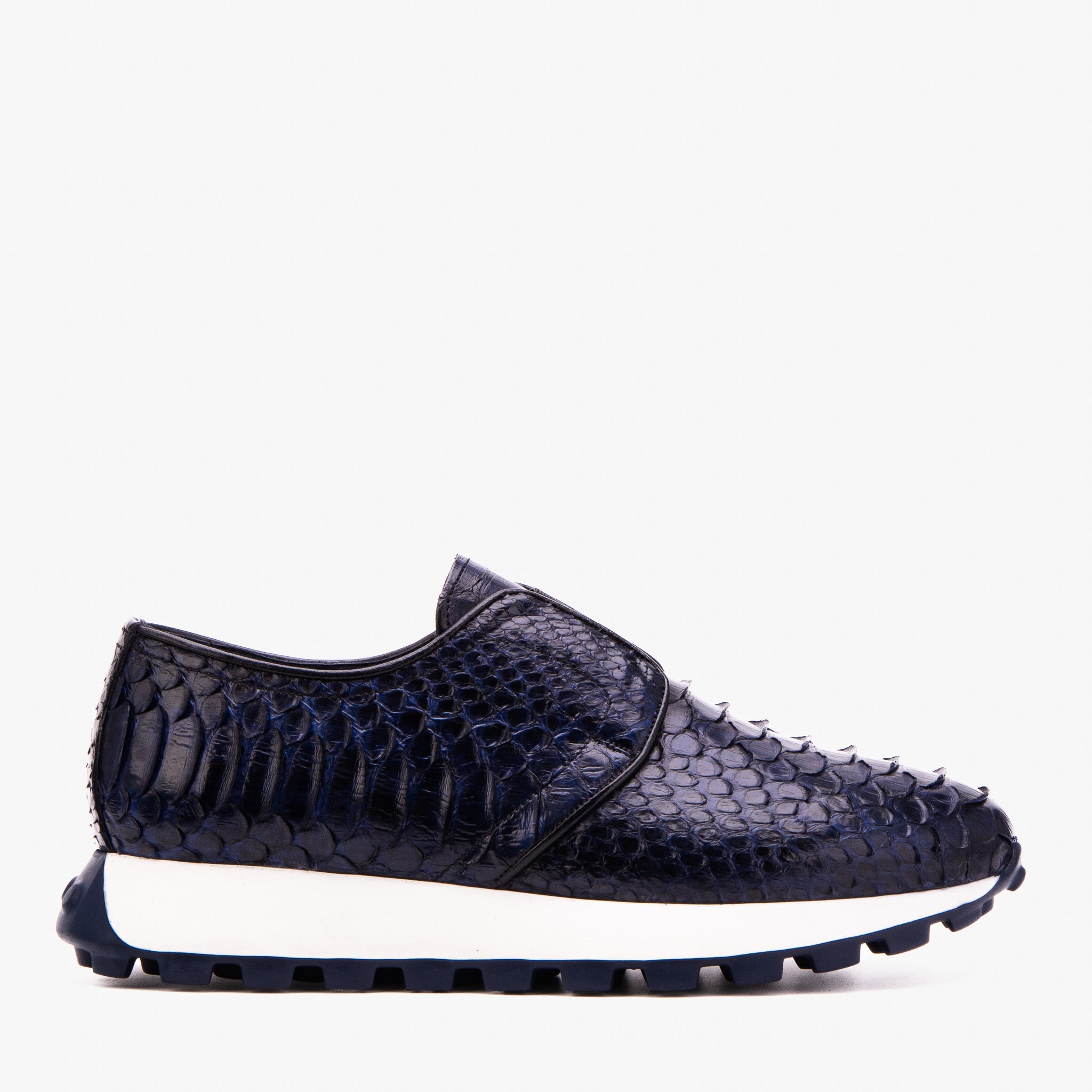 The Obsidian Navy Python Leather Men Sneaker