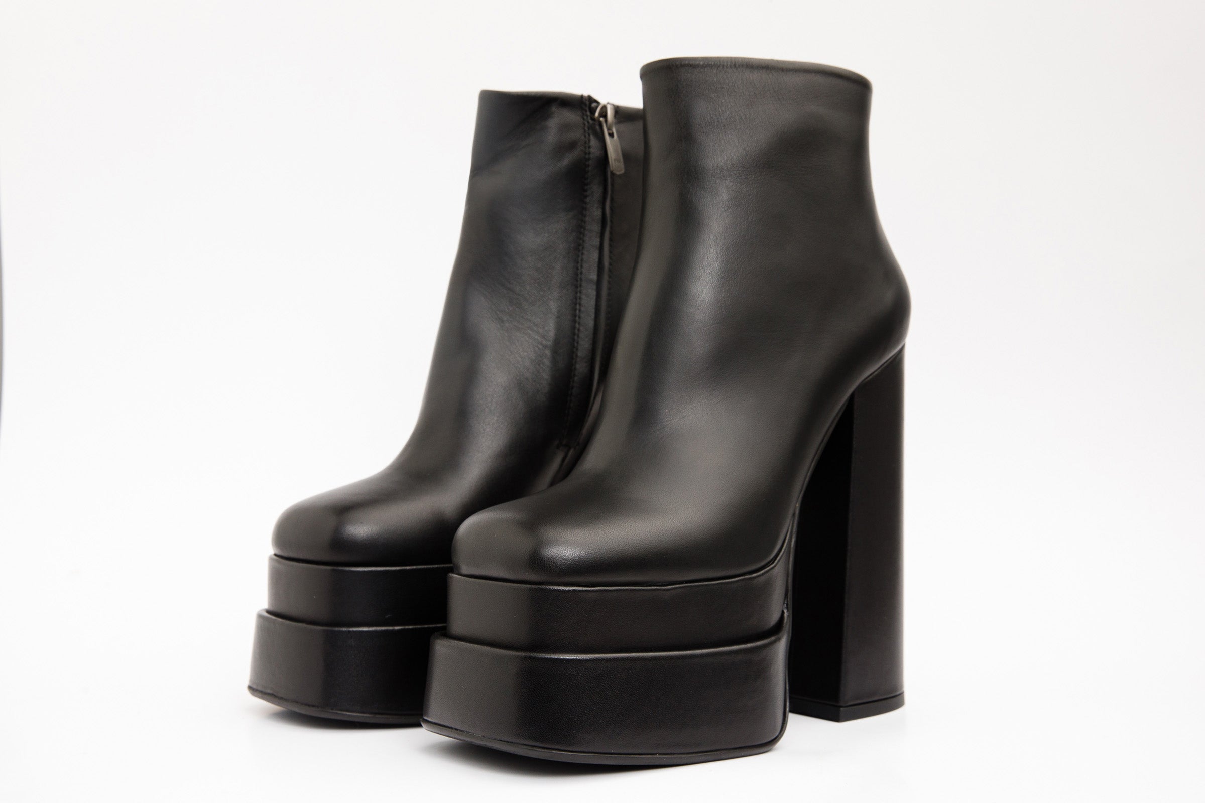 The Latino Black Leather High Heel Women Boot Final Sale!