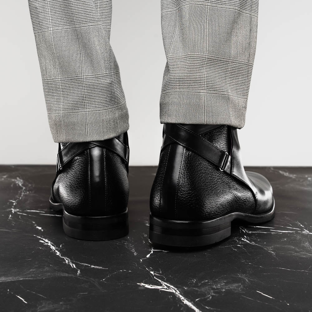 45 - 600 - Blk Jodphur Italian Calfskin Boot, Black by Zelli Italia – Don't Panic Shoes