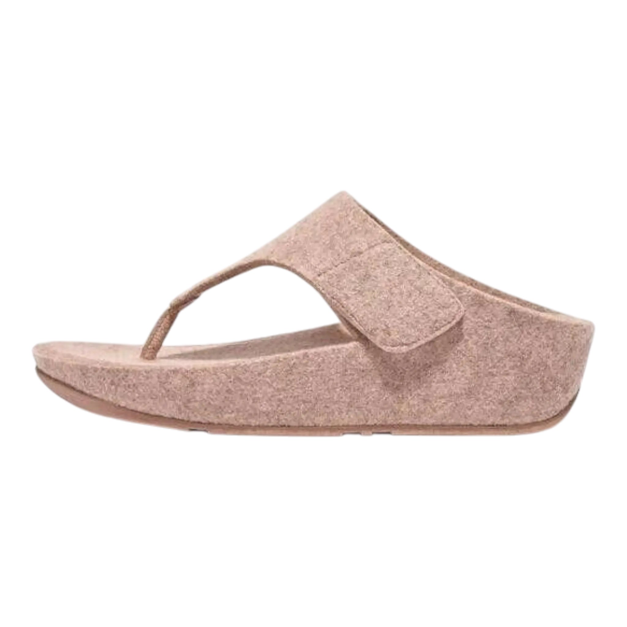 FitFlop Shuv Toe Post Sandals Women's Beige Adjustable Felt Comfort