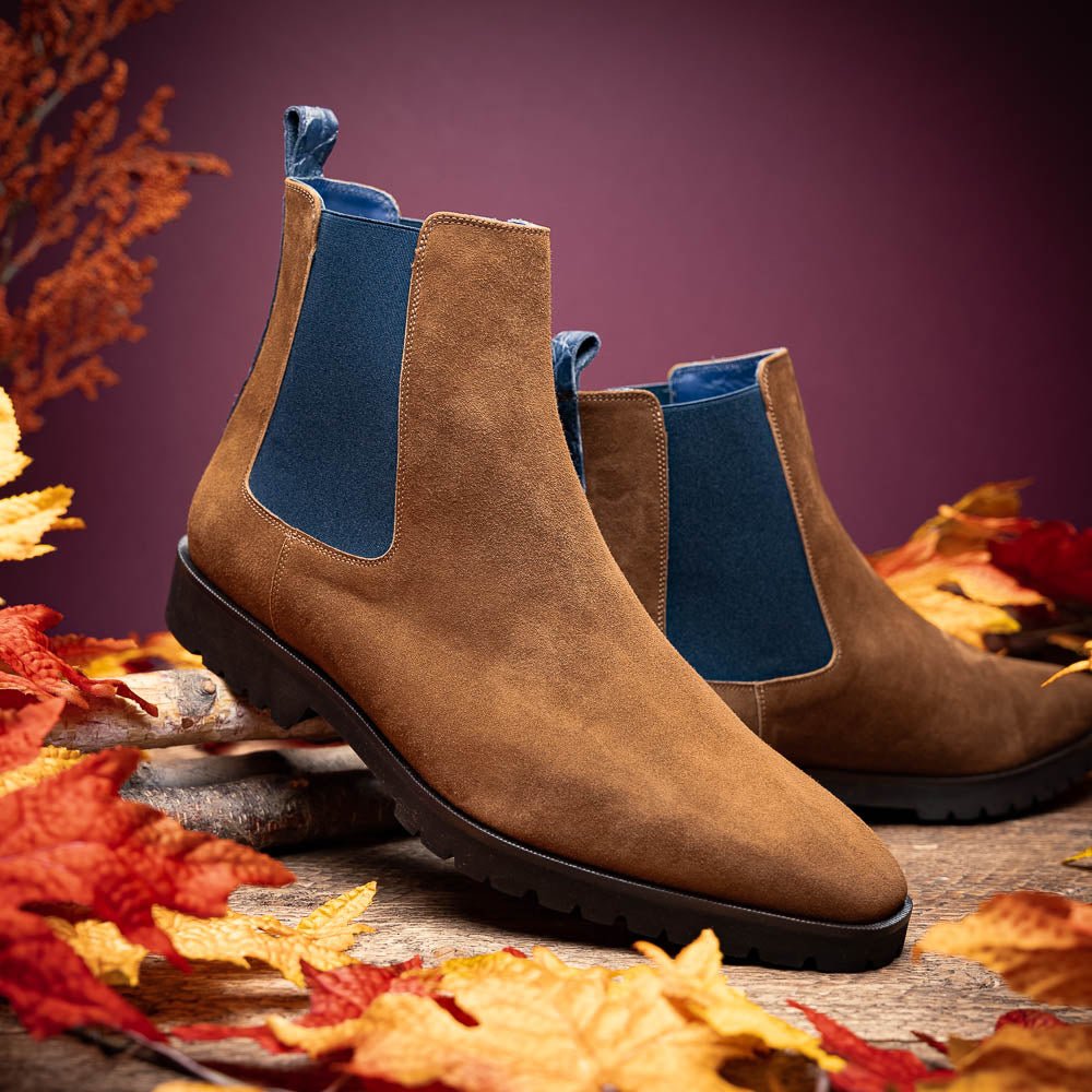 46 - 210 - Cgn Gianna Suede Chelsea Boot, Cognac Shop by Zelli Italia – Don't Panic Shoes