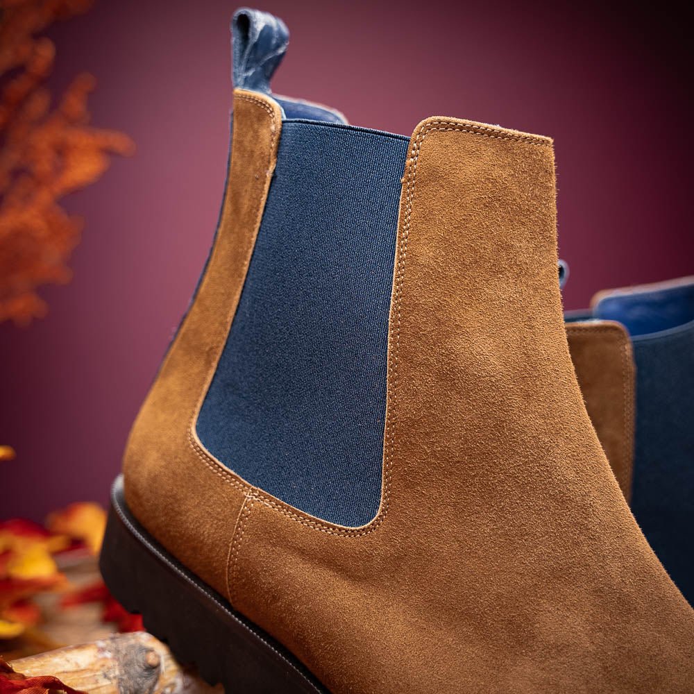 46 - 210 - Cgn Gianna Suede Chelsea Boot, Cognac Shop by Zelli Italia – Don't Panic Shoes