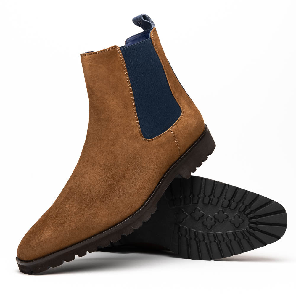 46 - 210 - Cgn Gianna Suede Chelsea Boot, Cognac Shop by Zelli Italia – Don't Panic Shoes