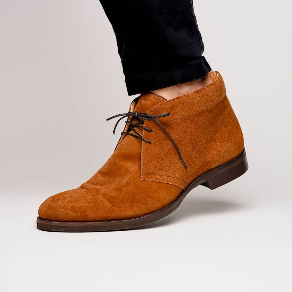 46 - 592 - Tob Marco Suede Calfskin Chukka Boot, Tobacco Shop by Zelli Italia – Don't Panic Shoes